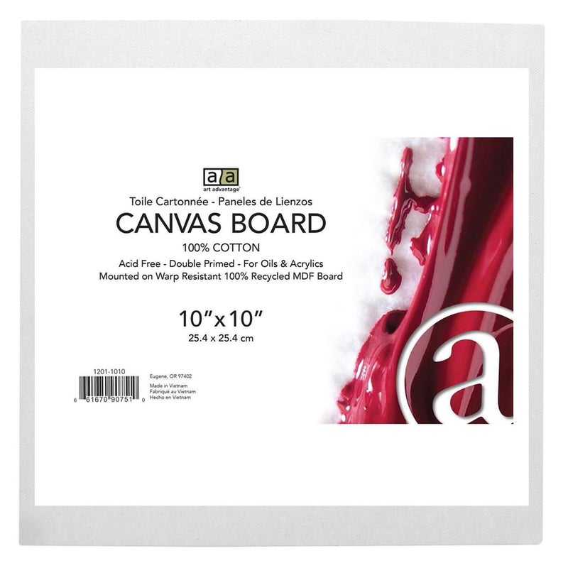 Art Advantage Canvas Board Recycled MDF 10x10 - Recycled MDF Canvas Panels for Painting, Paint Canvas, Canvases for Painting, Acrylic, Oil & Watercolor Art, Professional & Hobby Use - Image 1